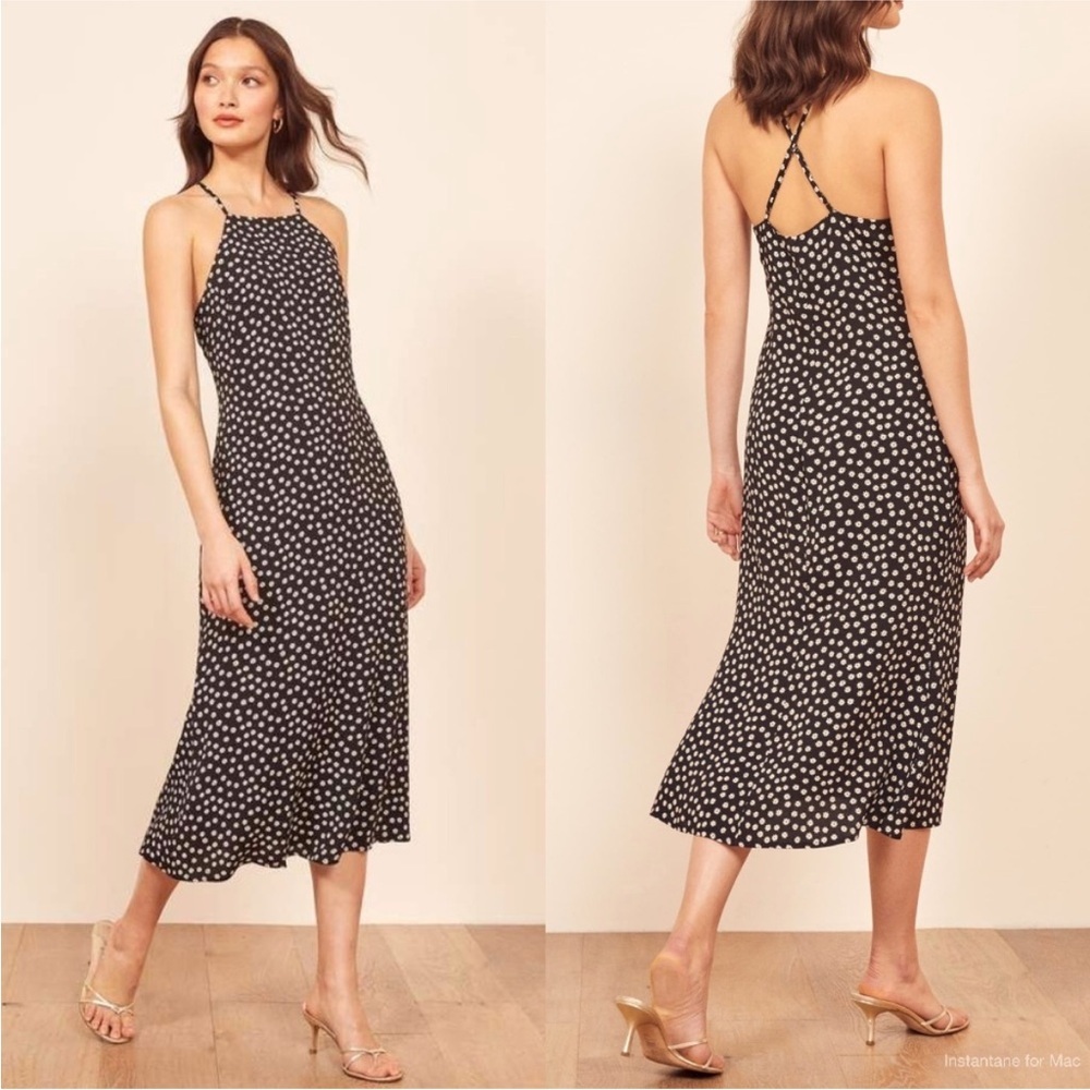 Reformation Roman Dress Midi Sunflower Dress Size 2